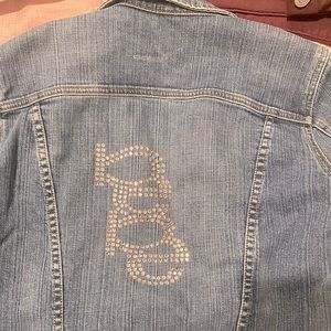 Bebe Rhinestone jean jacket